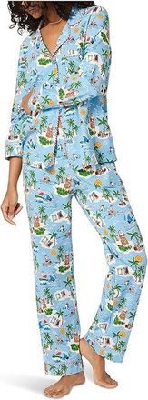 Bedhead Pajamas Long Sleeve Classic Cotton Knit Pajama Set Womens Pajama Sets Surfin Santa : LG (US 12-14), Cotton/Down