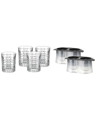 Godinger 6Pc Boundary Double Old Fashioned & Ice Mold Set
