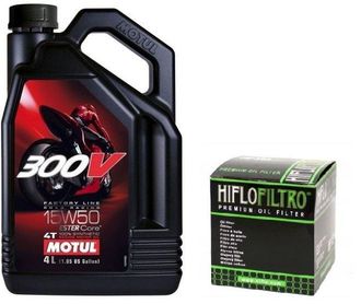 OEM Aceite Motul 300v 15w50 4l + Filtro Hiflo Hf164 Para Bmw R1200 Gs K1600 Original