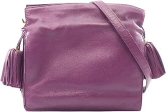 Loewe Pre-owned Cross Body Bags, female, Purple, Size: ONE SIZE Pre-owned Flamenco22 Leather Shoulder Bag