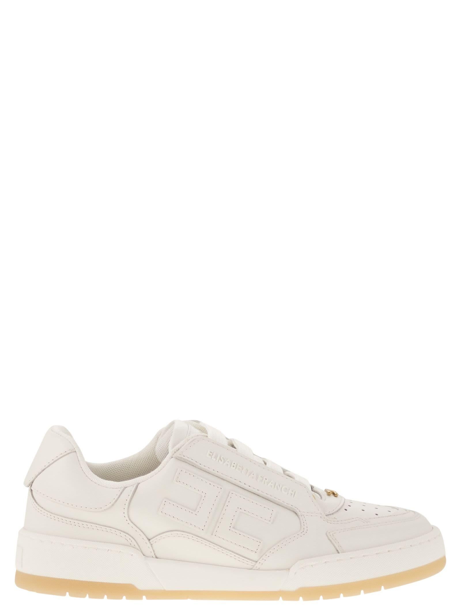 スニーカー ELISABETTA FRANCHI LEATHER SNEAKERS WITH LOGO DETAIL Leather sneakers with logo detail | Elisabetta Franchi