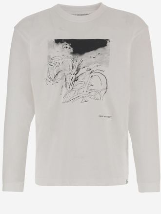 And Wander Printed Cotton Blend Sweater
