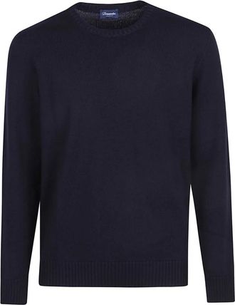 Drumohr Casual Gebreide Trui - Heren - Ronde hals truien - Blauw - M - Truien & Vesten
