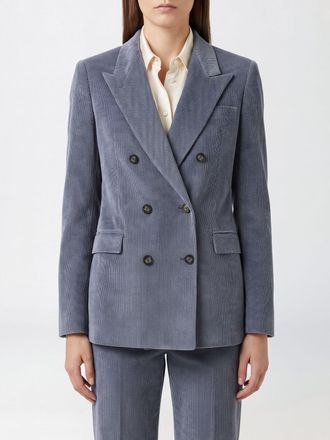 Tagliatore Slim Fit Double-Breasted Blazer in Blue Cotton and Cashmere Corduroy