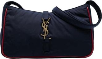Saint Laurent Pre-owned Shoulder Bags, female, Blue, Size: ONE SIZE Pre-owned Nylon Shoulder Bag