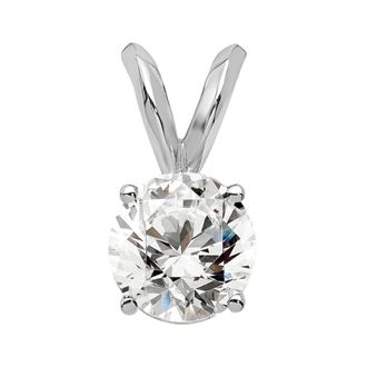 Diamond2Deal 14k Gold Round Lab Grown Diamond Solitaire Pendant (0.5ct, VS, G-H)