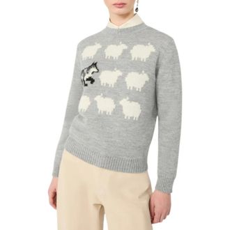 Max Mara Truien & Vesten, Dames, Grijs, S, Wol, Nitra Knit