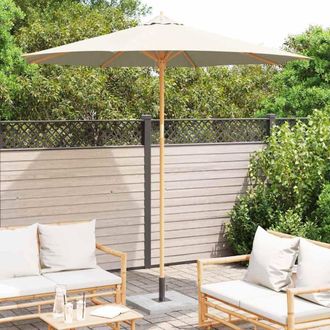 Berkfield Home Elegant Cream White Garden Parasol 270x260 cm Bamboo