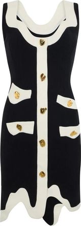 Moschino Vestido Asim&eacute;trico con Bolsillos Decorativos - Dresses - Mujer - Negro - S