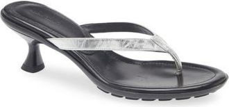 Mansur Gavriel Mari Kitten Heel Sandal in Silver at Nordstrom, Size 10.5Us
