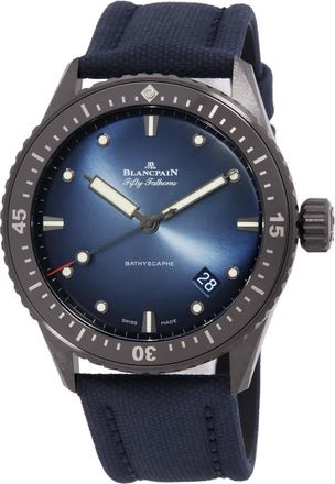 Blancpain Fifty Fathoms Bathyscaphe Automatic Blue Dial Mens Watch 5000A 014 0O52A