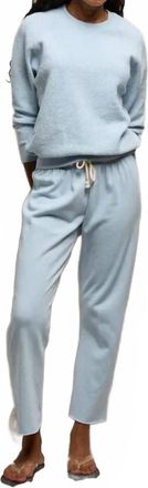 perfectwhitetee Jamaica Beach Fleece Capri Pants In Powder Blue