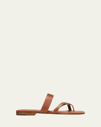 Manolo Blahnik Susa Flat Leather Sandals