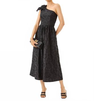 Lilly Pulitzer Lynsi Midi Dress In Noir Sunset Bloom Embroidered Organza
