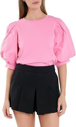 English Factory Mix Media Cotton Top in Pink at Nordstrom Rack, Size X-Small