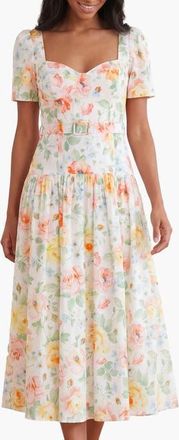 Needle & Thread Sienna Rose Cotton Ballerina Dress in Optic White at Nordstrom, Size 12