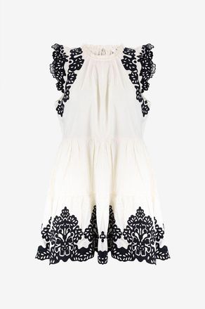 Sea New York Kurzes besticktes Kleid aus Baumwolle Laila