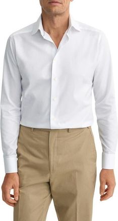 Eton Contemporary Fit Cotton Twill Dress Shirt in White at Nordstrom, Size 18.5