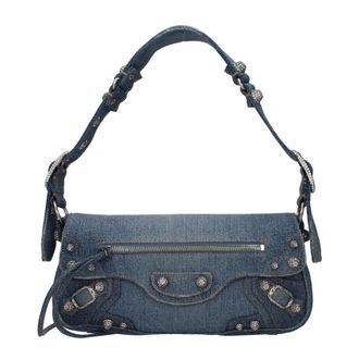 Balenciaga Damens Umh&auml;ngetaschen Blau/Jeansstoff