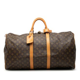 Louis Vuitton Coated Canvas Monogram Keepall 55