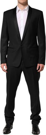 Dolce & Gabbana Black Wool Men Single Breasted 2 Piece Mens Suit