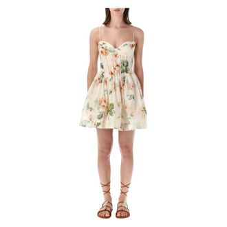 Zimmermann Short Dresses, female, Multicolor, Size: S Carousel Corset Mini Dress