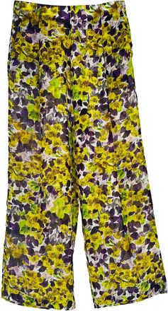 Dries Van Noten Floral Wide Leg Pants in Multicolor Viscose
