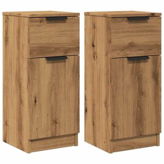 Berkfield Home Sideboards 2 pcs Artisan Oak 30x30x70 cm Engineered Wood in Brown | Size: 30 x 30 x 70 cm