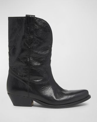 Golden Goose Wish Star Leather Cowboy Boots