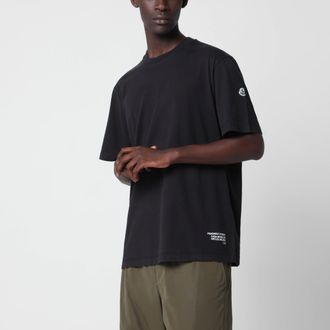 Moncler T-shirt con logo nera in cotone