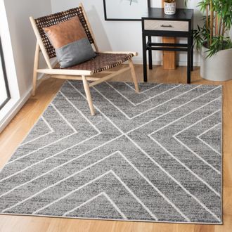 Safavieh Adirondack Machine Made Area Rug, Dark Grey / Ivory Contemporary Style Easy Care