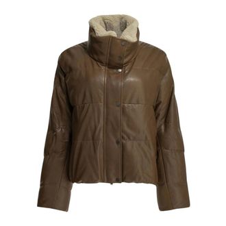 Brunello Cucinelli Giacca in Shearling Imbottita - - Jackets - Donna - Marrone - M