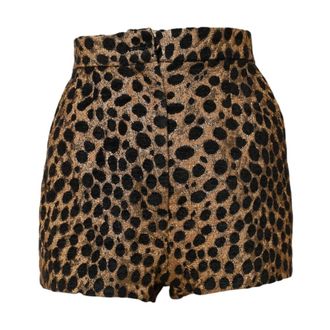 Dolce & Gabbana Short Shorts, female, Brown, Size: S High Waisted Leopard Print Hot Pants Shorts