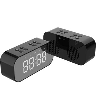 OEM Radio Despertador Con Altavoz Bluetooth Inal&aacute;mbrico, Radio Fm Y Luz Nocturna, Color Negro, Ideal Para El Hogar, El Dormitorio, La Cocina, La Oficina O
