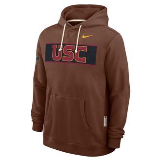 Nike USC 2026 Military Appreciation Standard Issue Nike Mens Dri-FIT College Pullover Hoodie in Brown | 03AZ2GYSCJ-4EB