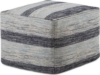 Simpli Home Clay Boho Square Pouf