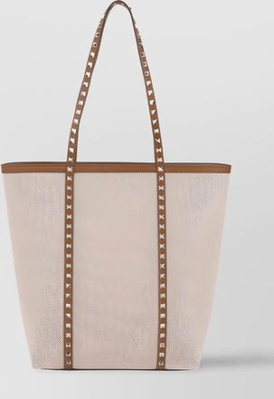 Valentino Garavani studded straps canvas tote bag