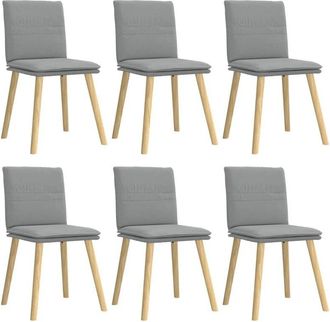 vidaXL Sillas De Comedor 6 Unidades De Tela Gris Claro Vidaxl
