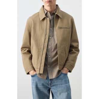 Mango Cotton Corduroy Jacket in Beige at Nordstrom, Size X-Large