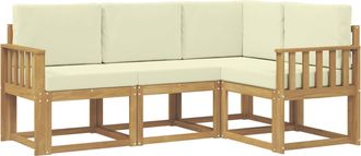 vidaXL Conjunto De Sof&aacute;s De Exterior 4 Uds. Blanco Y Crema Vidaxl