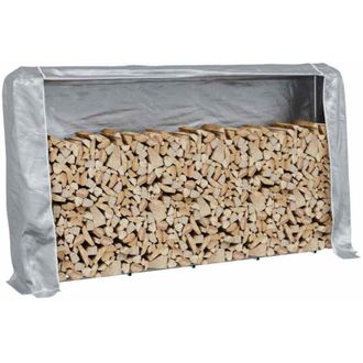 vidaXL Le&ntilde;ero Con Protector De Lluvia 250x25x150 Cm Acero Galvanizado Vidaxl