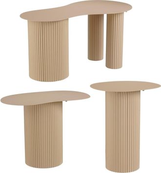 MiCa Decorations Mesa auxiliar Lux Marr&oacute;n claro H40xB43xL80cm