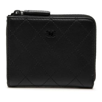 Chanel Black Leather Coin Purse/Coin Case (Pre-Owned)
