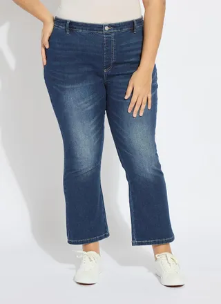 Lyss&eacute; Ankle Estelle Everyday Flare Denim Curvy (27 Inseam)