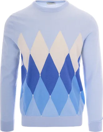 Ballantyne Lightweight Knit Sweater with Distinctive Argyle Design
