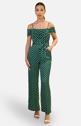 Yumi Spot Bardot Jumpsuit in Green at Nordstrom, Size 12