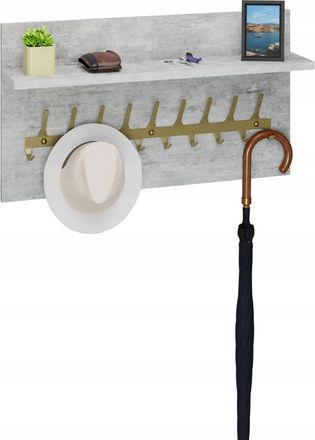 OEM Perchero Loft De 70 Cm - Dorado + Hormig&oacute;n Claro, S&oacute;lido Y Elegante