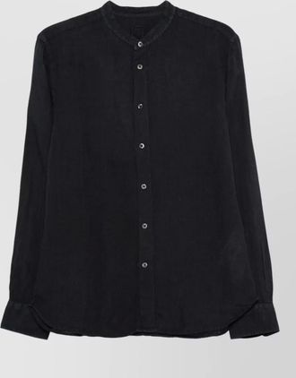 120% Lino slim fit shirt long sleeves mandarin collar