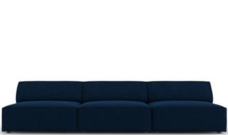 BLOOMINGLOFT Grosses 3-Sitzer Designsofa Jodie ohne Armlehnen - Samtbezug