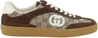 Gucci Schoenen, Heren, Bruin, 43 EU, Su&egrave;de, GG Sneakers met Su&egrave;de Details